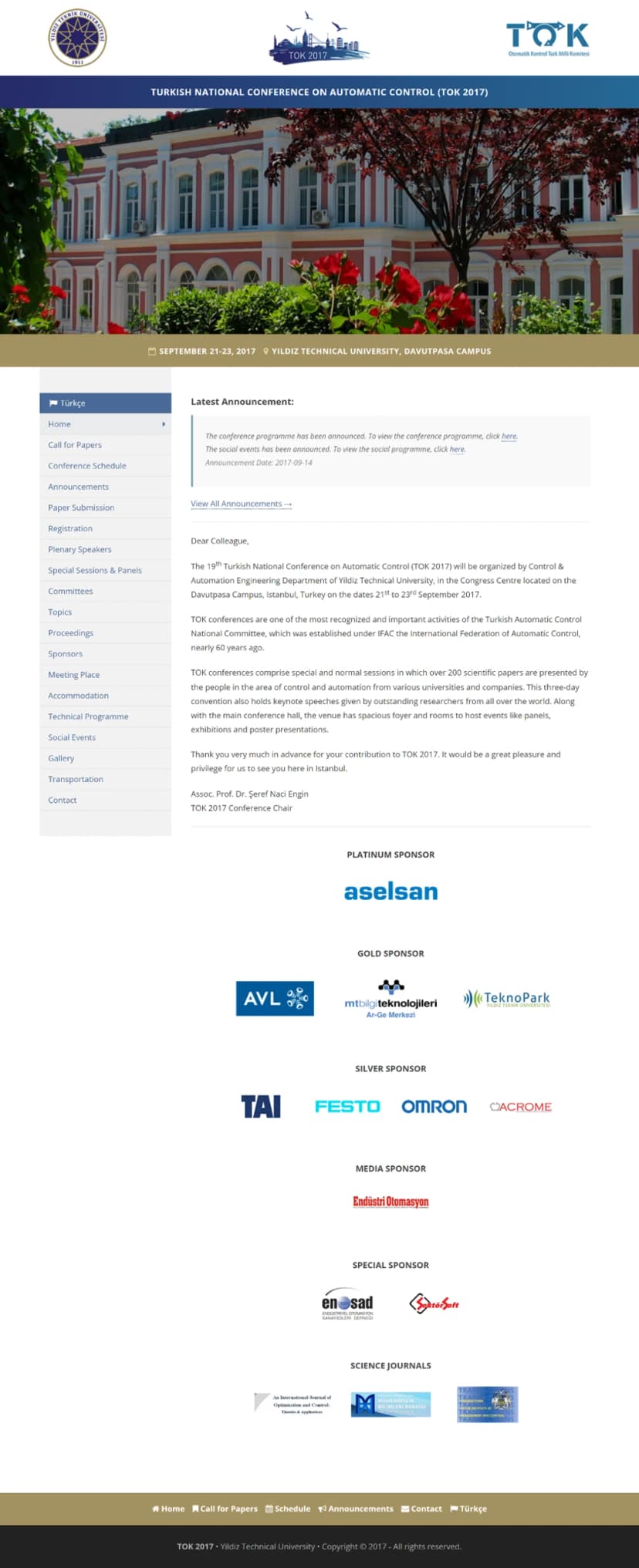 Academic Conference Website